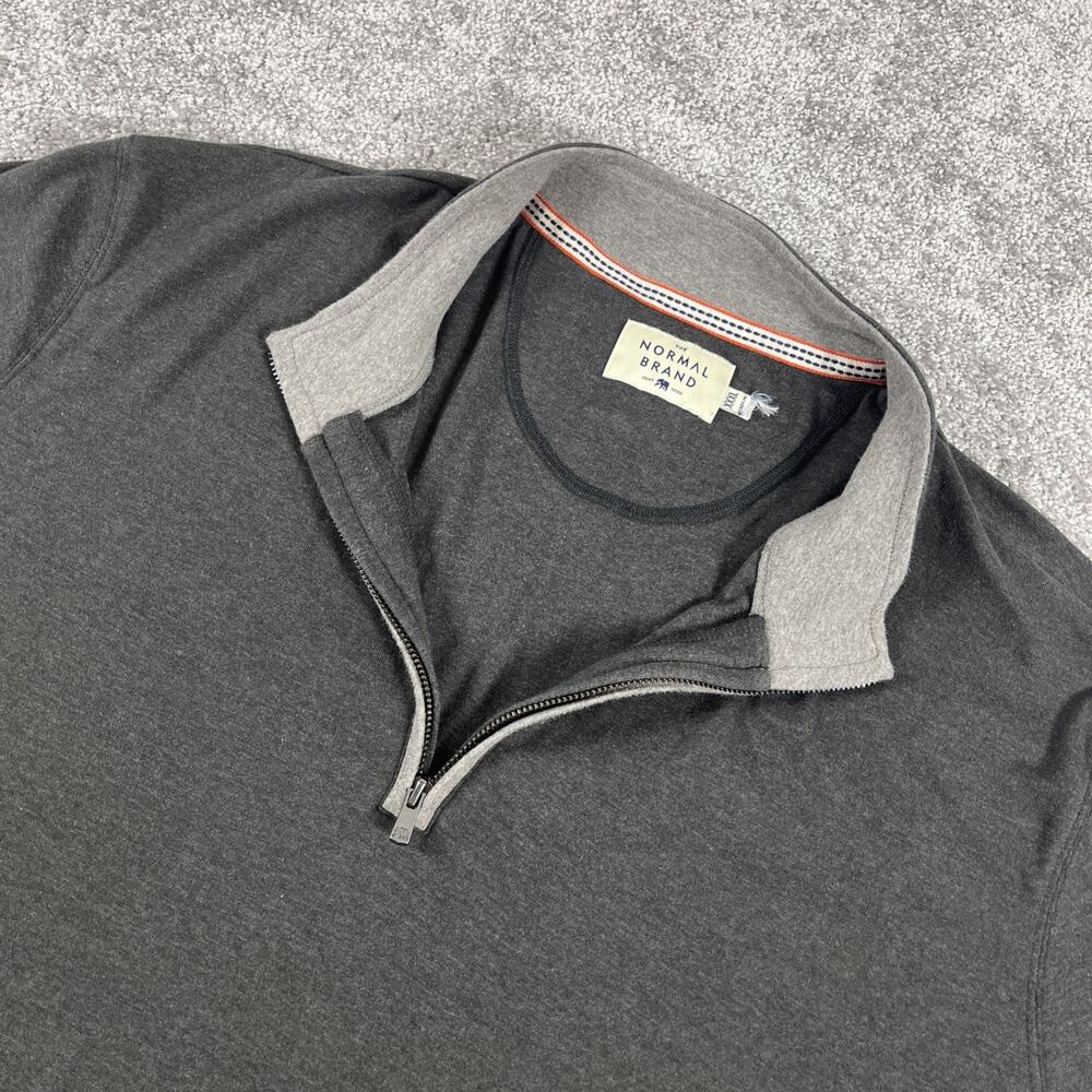 The Normal Brand Sweater Mens 3XL 1/4 Zip‎ Pullover Soft Gray XXXL